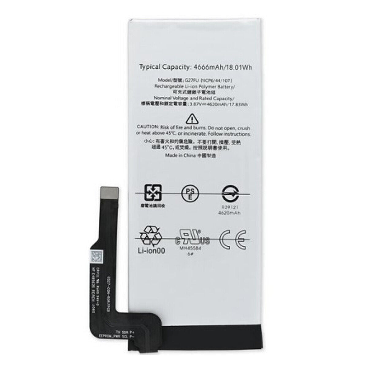 Batterie de remplacement pour Google Pixel 5a 5G, G27FU Batterie de remplacement pour Google Pixel 5a 5G, G27FU